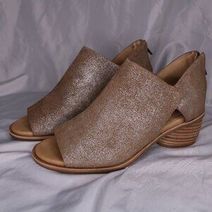Sofft Glitter Open Toe Ankle Booties Block Heel Size 8 NEW Without Box